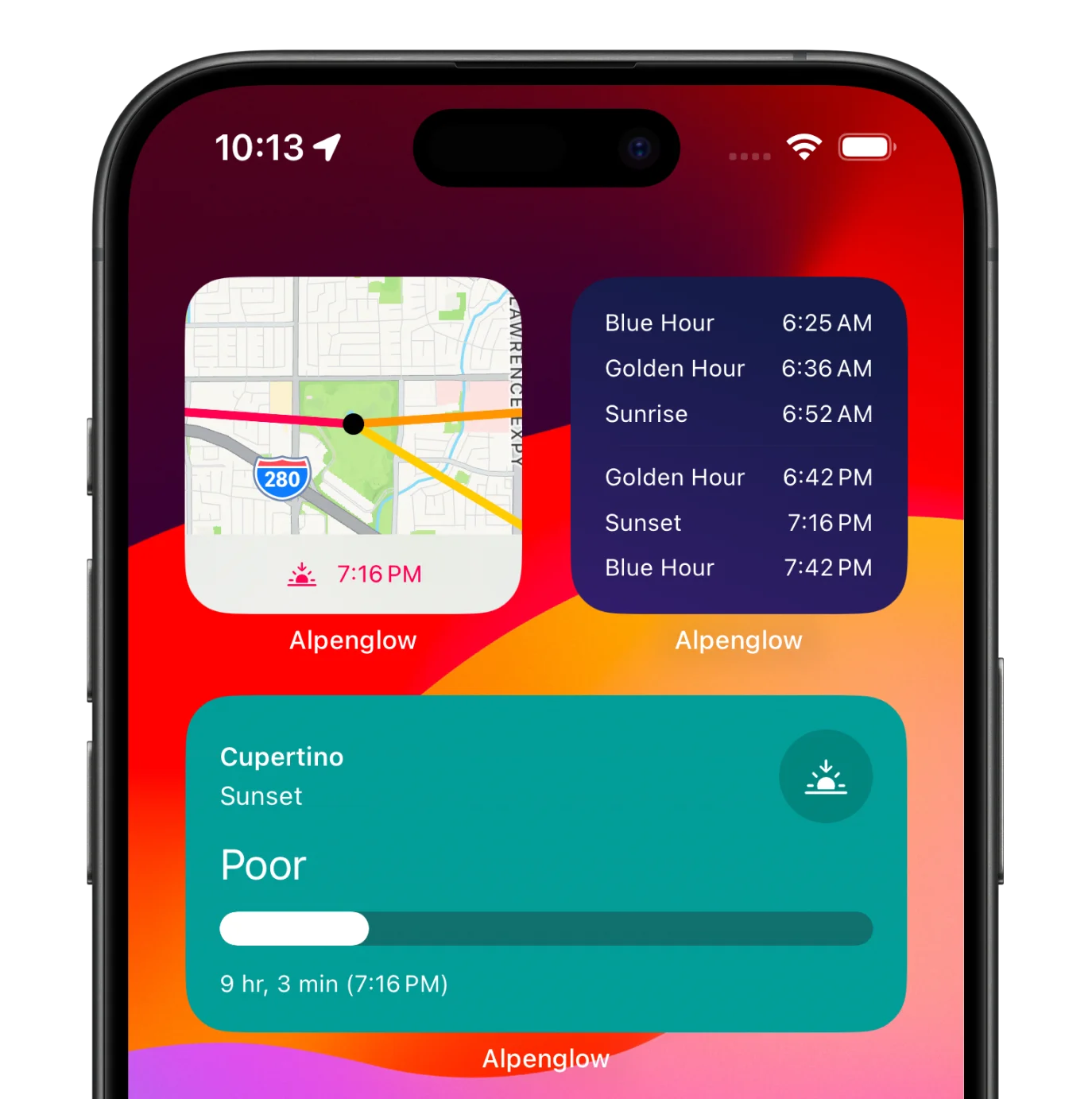 Alpenglow Home Screen Widgets